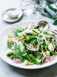 Asparagus, Snow Pea and Zucchini Salad with Tarragon Dressing