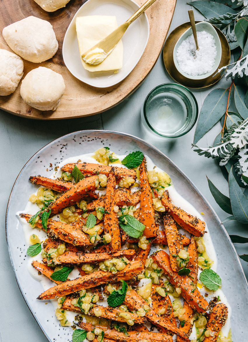 Roast Seeded Carrots with Yoghurt