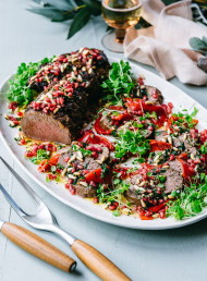Fillet of Beef with Moroccan Salsa and Pomegranate Seeds