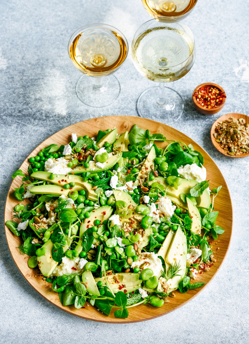 Avocado, Broad Bean and Goat’s Cheese Salad