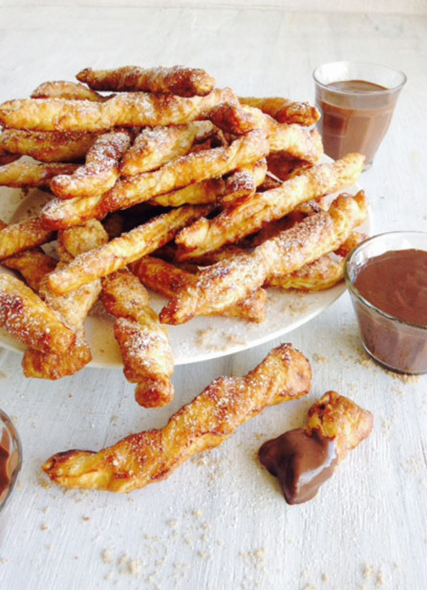 Churros Pastry Twists with Warm Dipping Chocolate