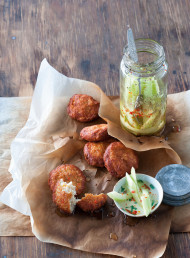 Coconut Fish Cakes with Cucumber Pickles