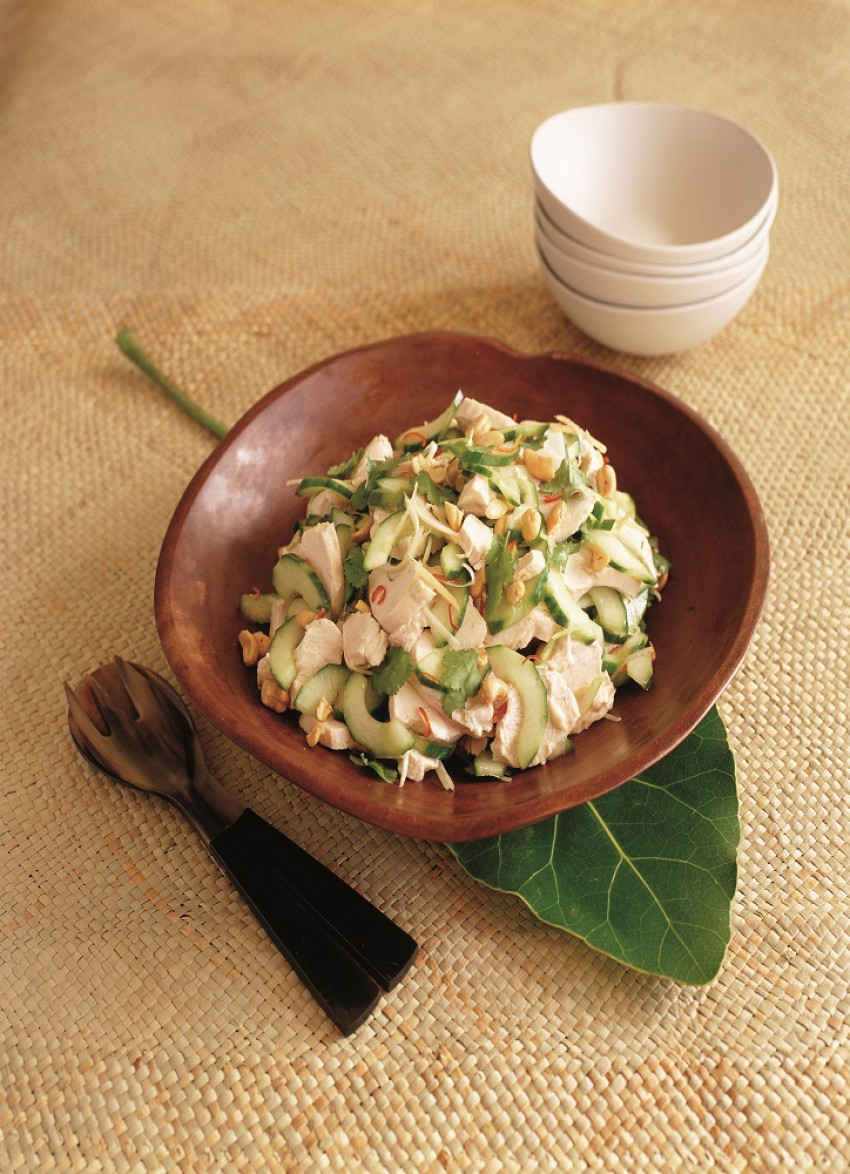 Coconut Chicken and Pickled Cucumber Salad