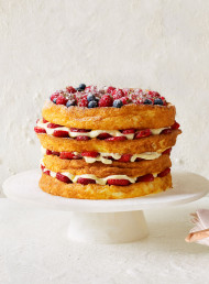 Berry and Coconut Layer Cake with Lemon Curd Cream