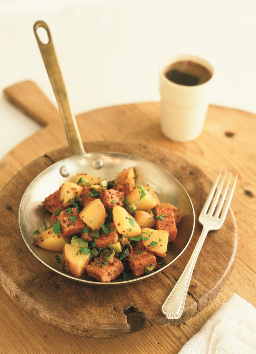 Corned Beef Hash with Mustard and Capers