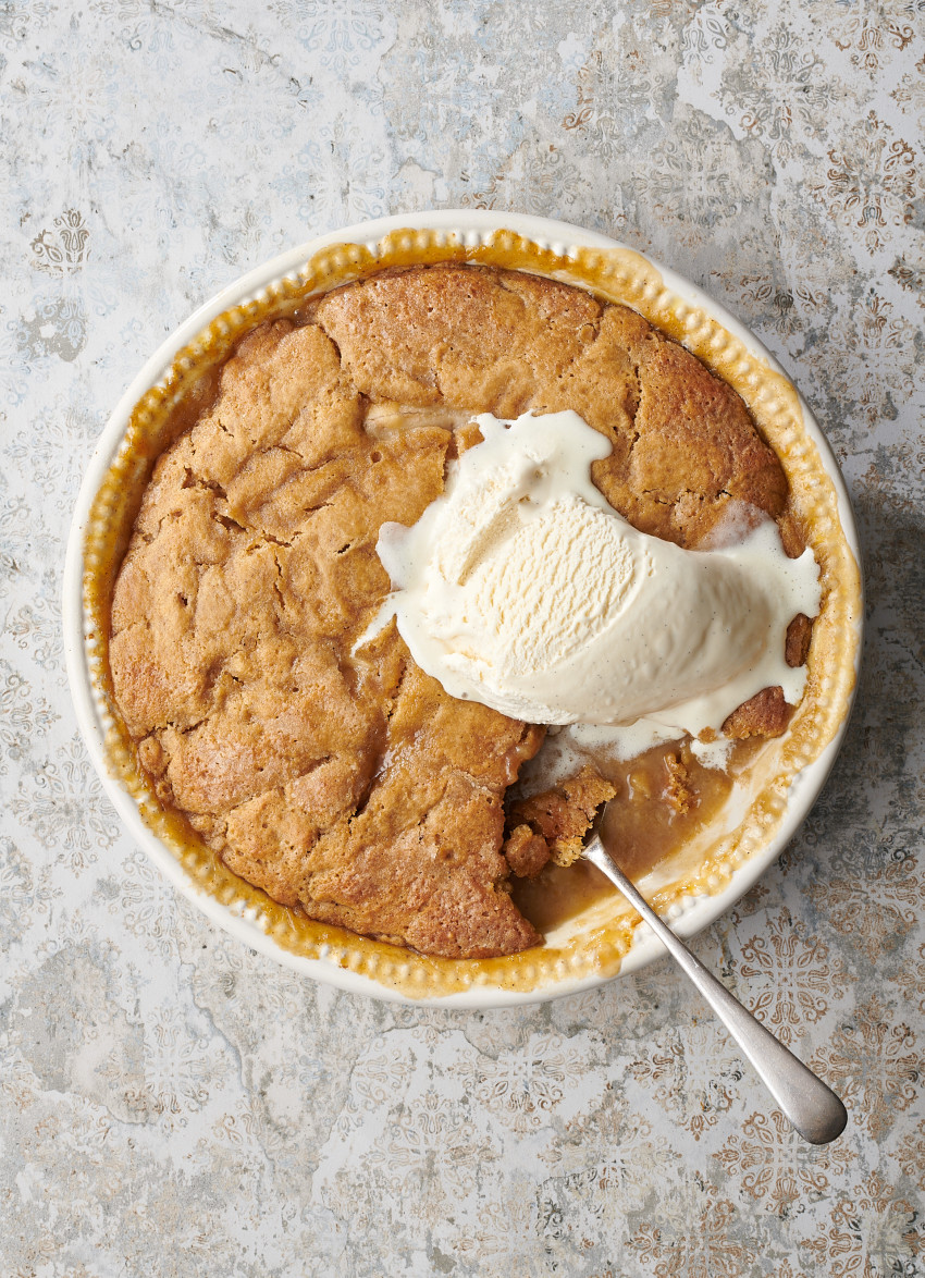 Butterscotch, Ginger and Pear Self-saucing Pudding