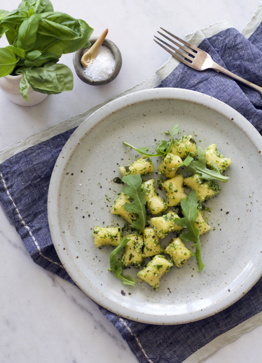 Parsnip Gnocchi with Rocket Pesto