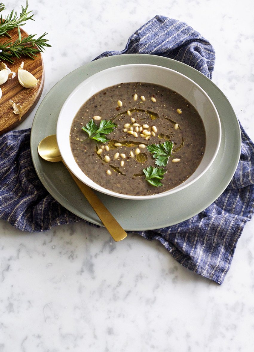 Mushroom, White Bean and Rosemary Soup