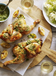 Roast Chicken with Green Herb Sauce