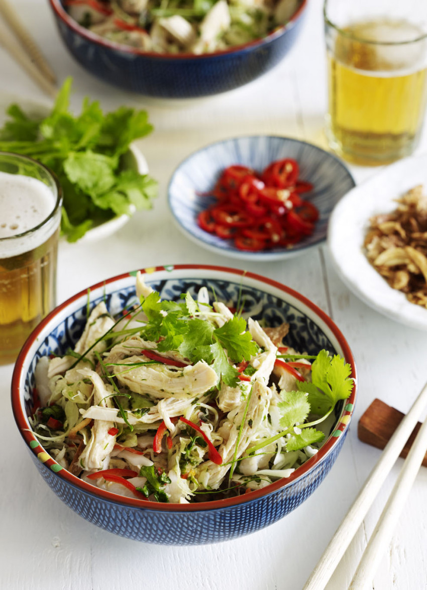 Poached Chicken, Lychee and Lemongrass Salad