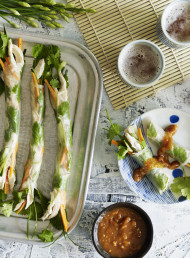 Coconut and Ginger Chicken Fresh Spring Rolls