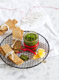 Sesame Lavosh and Summer Herb Spread