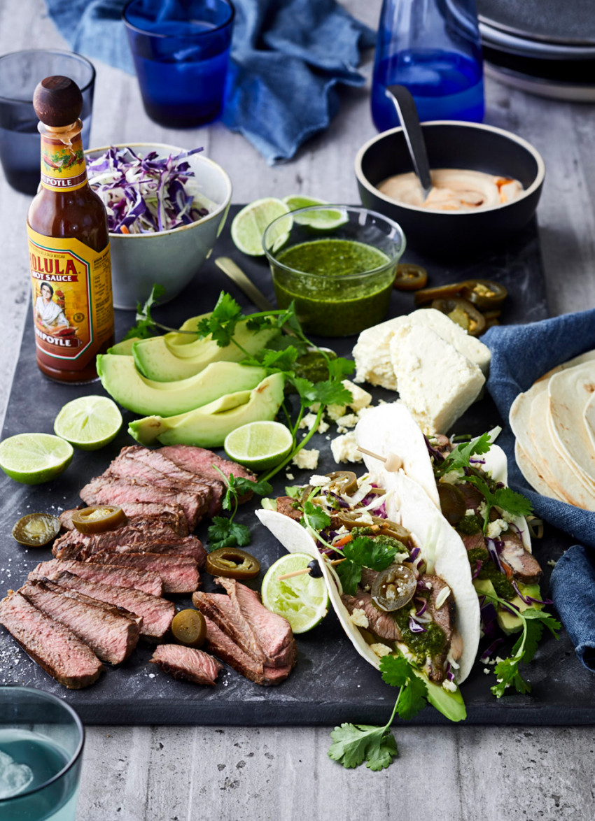 Steak Tacos with Mexican Green Salsa