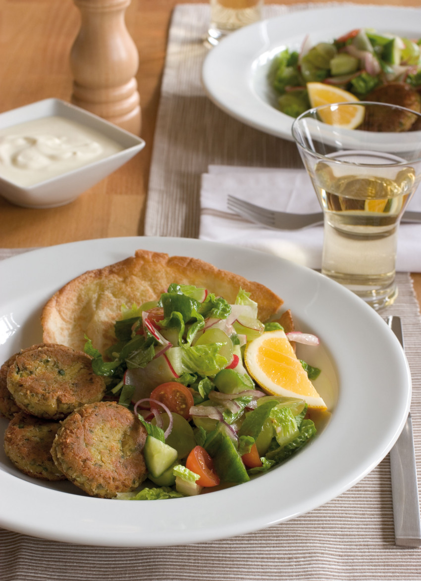 Falafel and Pita Salad