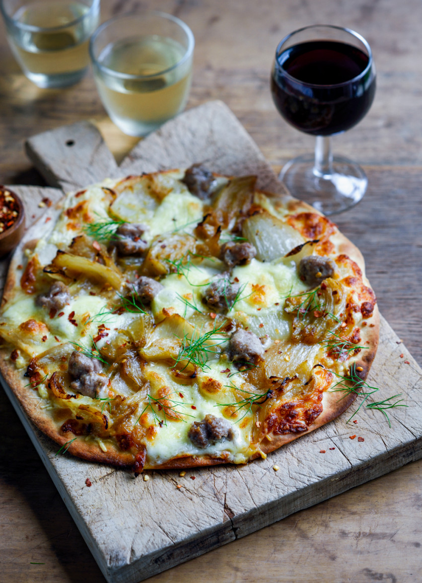 Braised Fennel and Pork Pizza