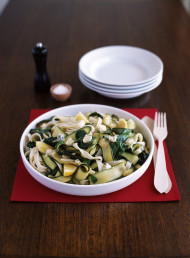 Fettuccine with Zucchini and Spinach