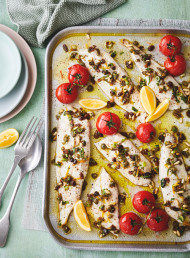 Oven-Roasted Fish with Herb and Pinenut Relish