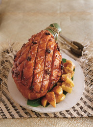 Glazed and Baked Ham with Spiced Grilled Fruits