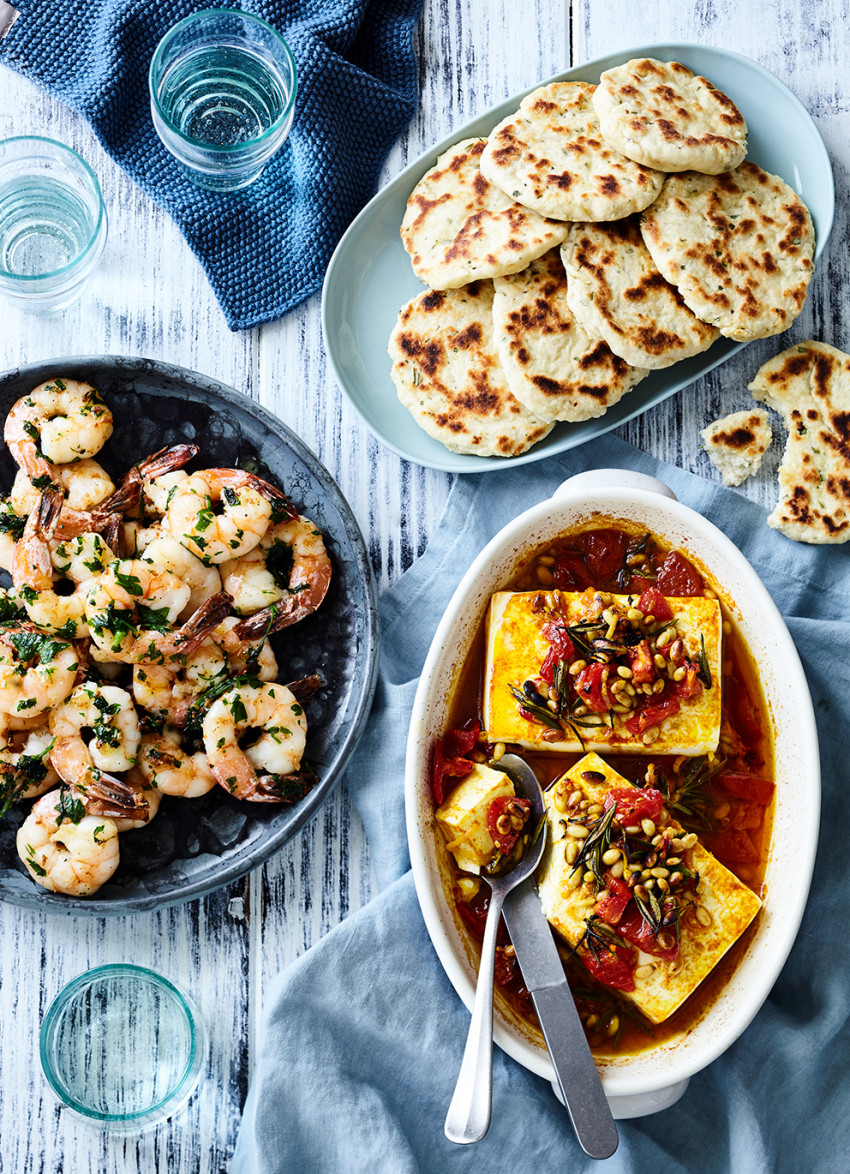 Baked Feta with Rosemary and Pine Nuts 