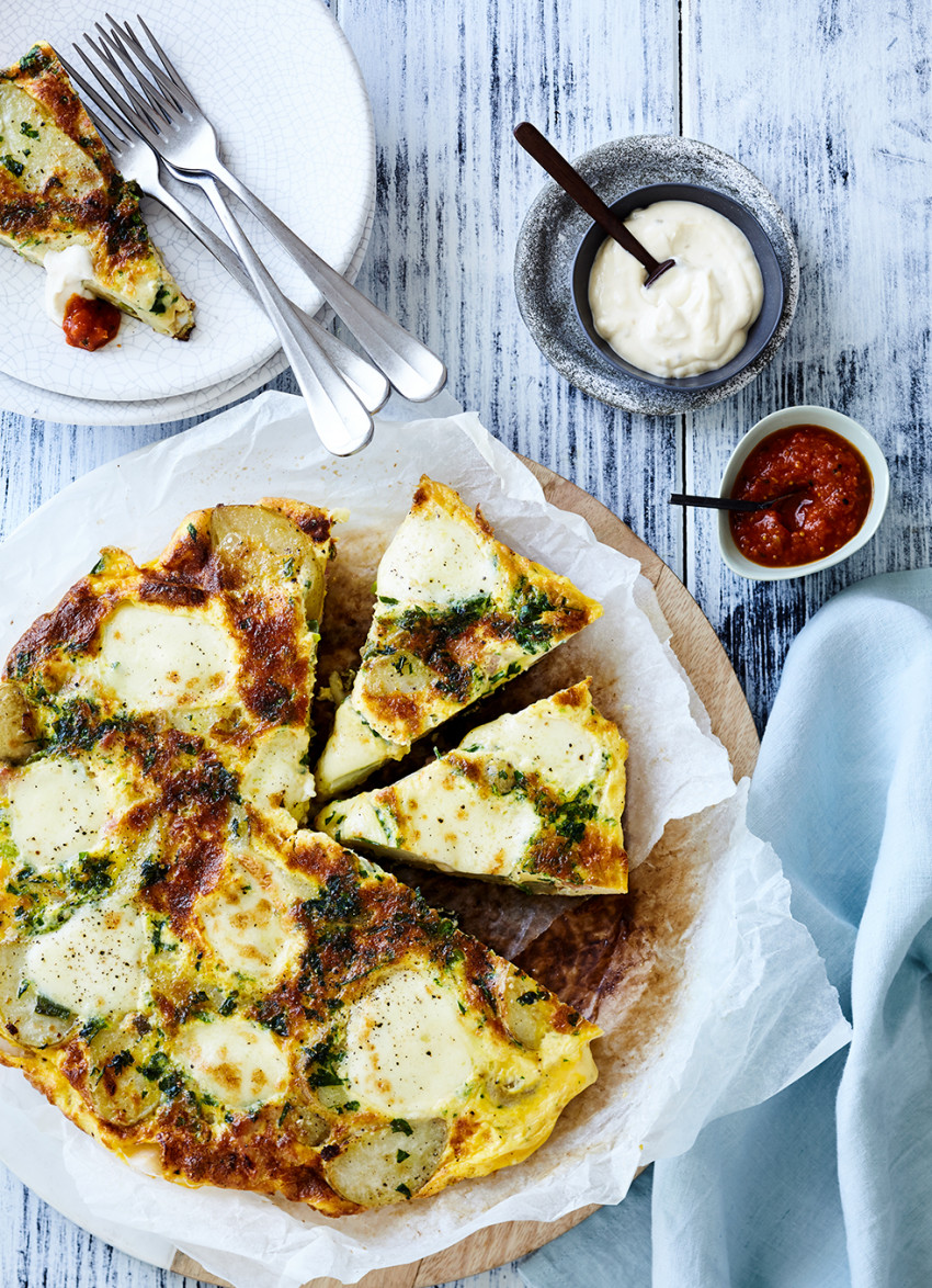 New Potato, Bacon and Spring Onion Frittata