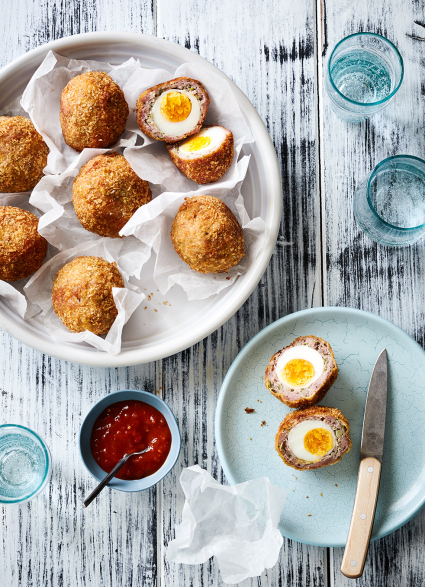 Kaffir Lime and Lemongrass Pork Scotch Eggs 