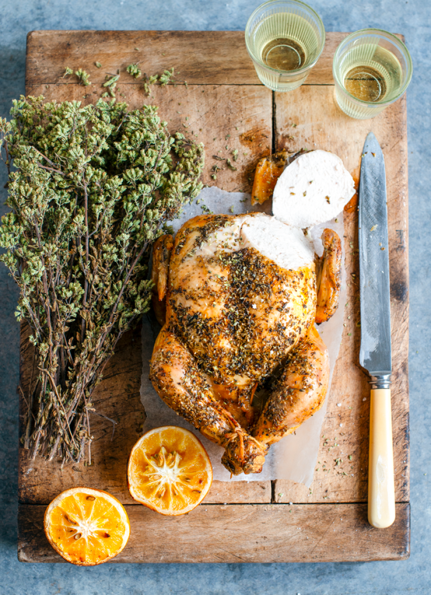 Greek Roasted Chicken with Lemon, Oregano and Garlic