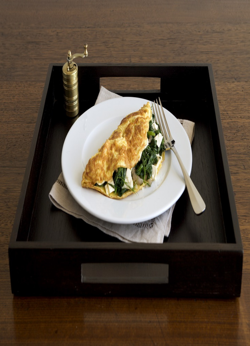Greek Omelette with Spinach, Feta and Dill