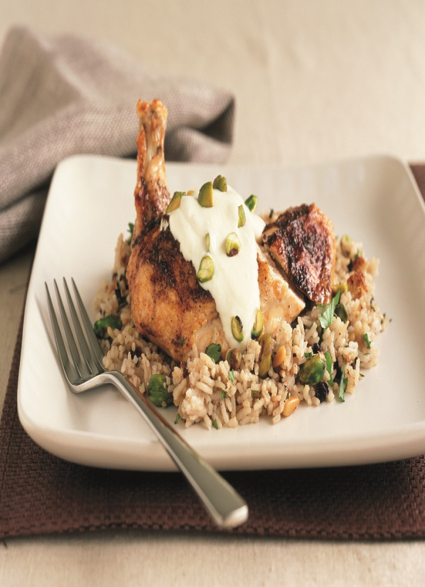 Greek Style Chicken and Pilaf