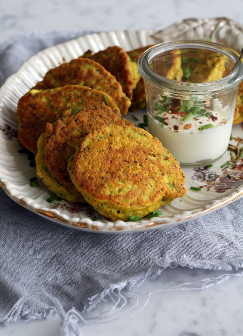 Spiced Broccoli, Turmeric and Goat's Cheese Fritters