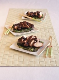 Grilled Star Anise Chicken on Wilted Greens