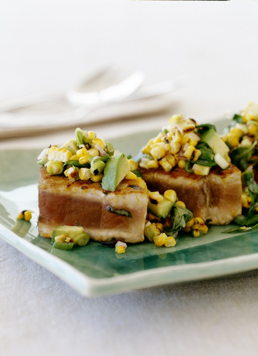 Grilled Tuna with Corn and Avocado Salsa