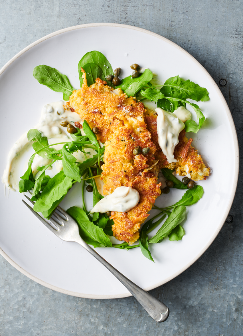 Haloumi and Almond Crumbed Fish