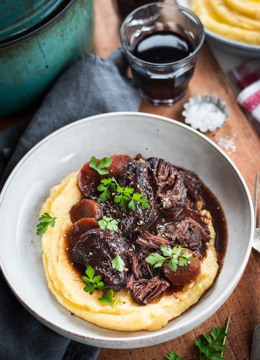 Beef Cheeks with Parmesan Polenta