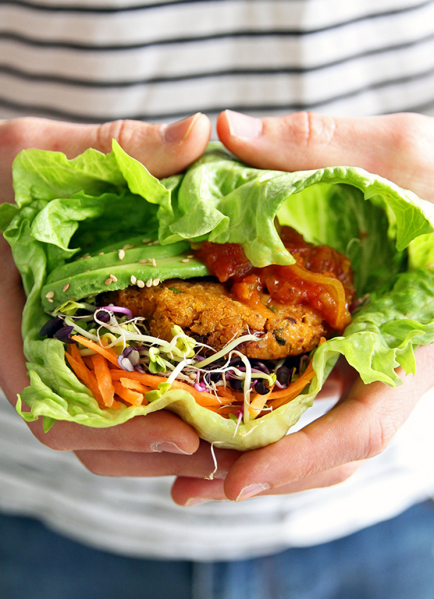 Chickpea, Sweet Potato and Kalamata Olive Burgers