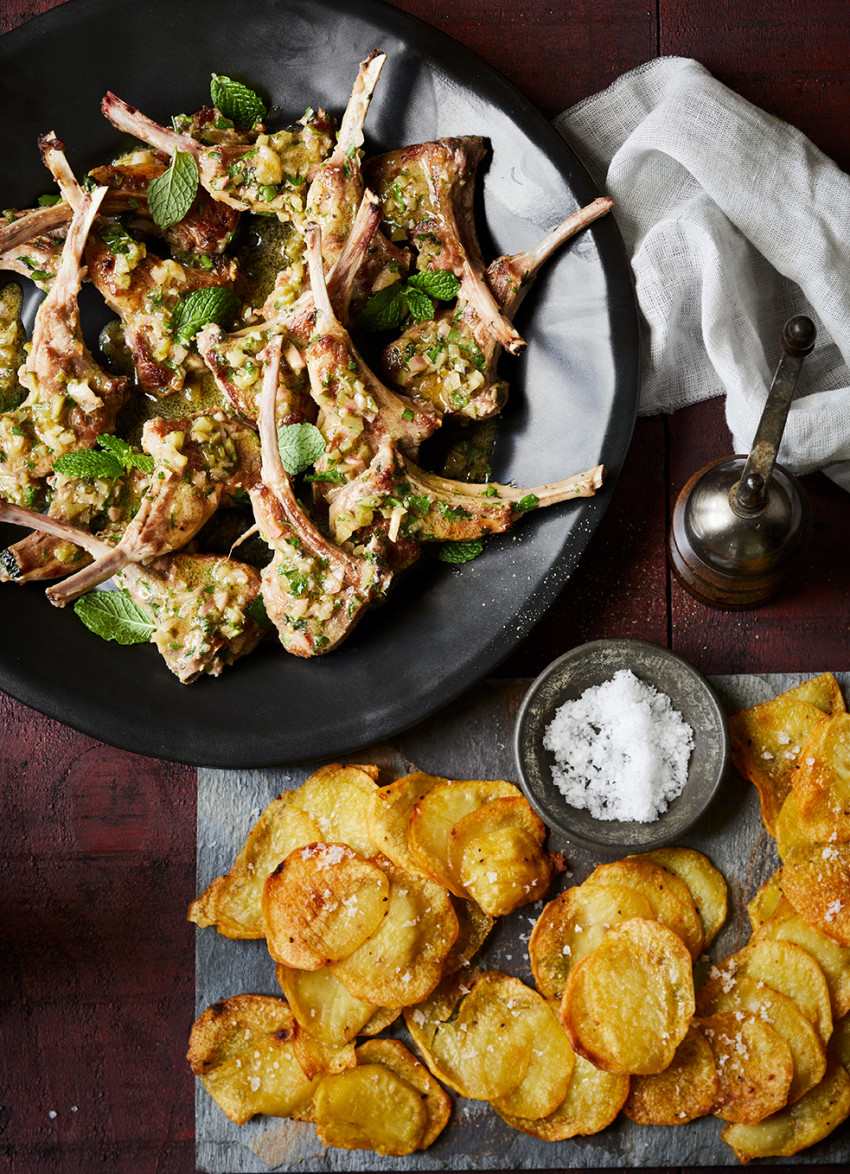 Panfried Lamb Cutlets with Lemon and Basil Salsa