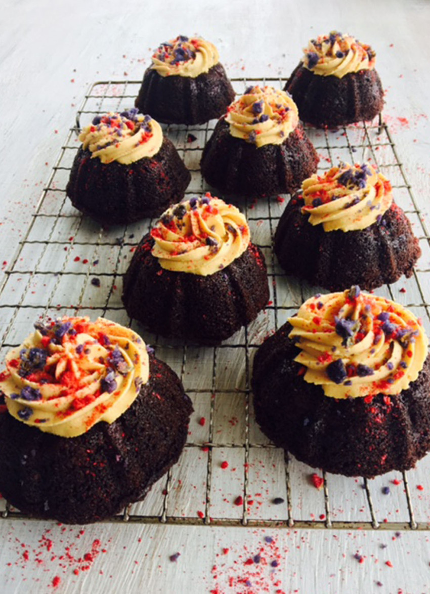 Raspberry and Espresso Devils Food Cakes (Gluten Free)