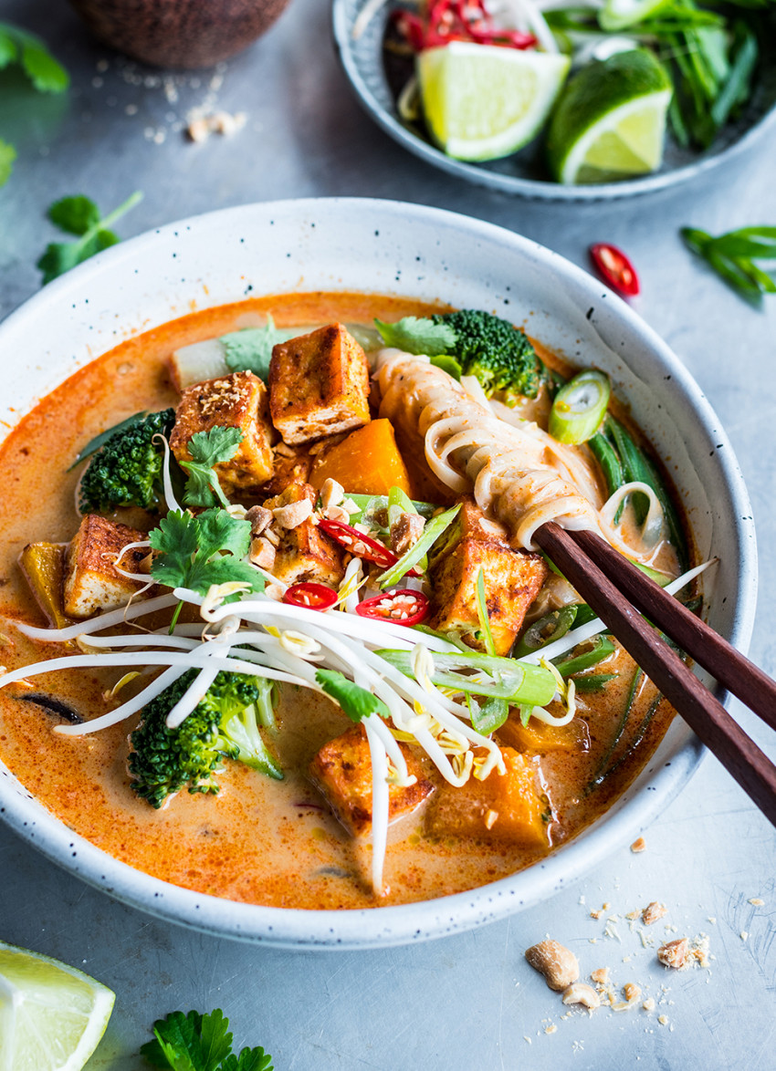 Crispy Tofu and Pumpkin Laksa