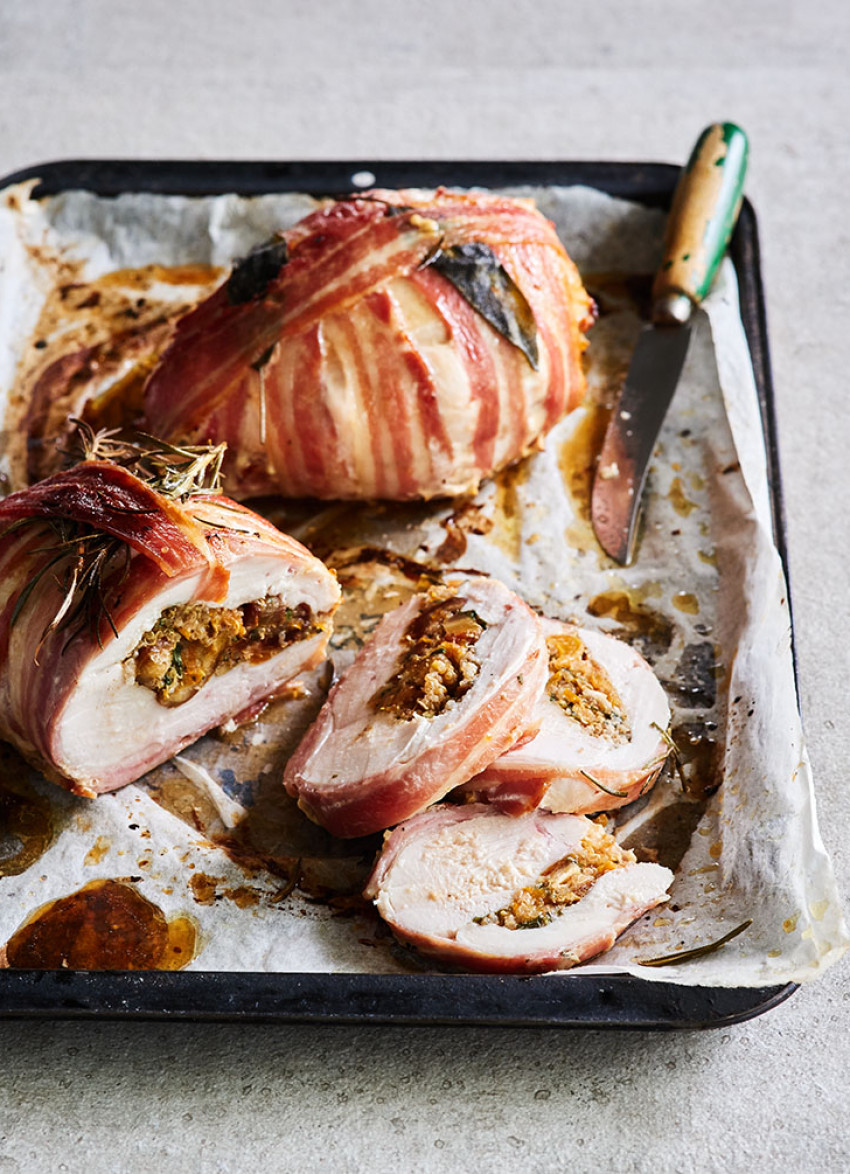 Chicken Roasts with Spiced Quinoa Stuffing