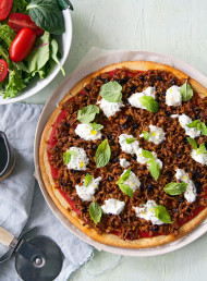 Grain-Free Pizza with Lamb, Currants and Mint