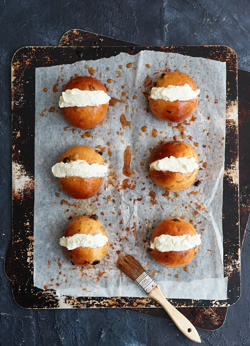 Maritozzi (Sweet Roman Buns) with Cinnamon and Rum Syrup