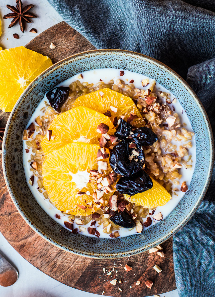 Spiced Brown Rice Porridge with Orange