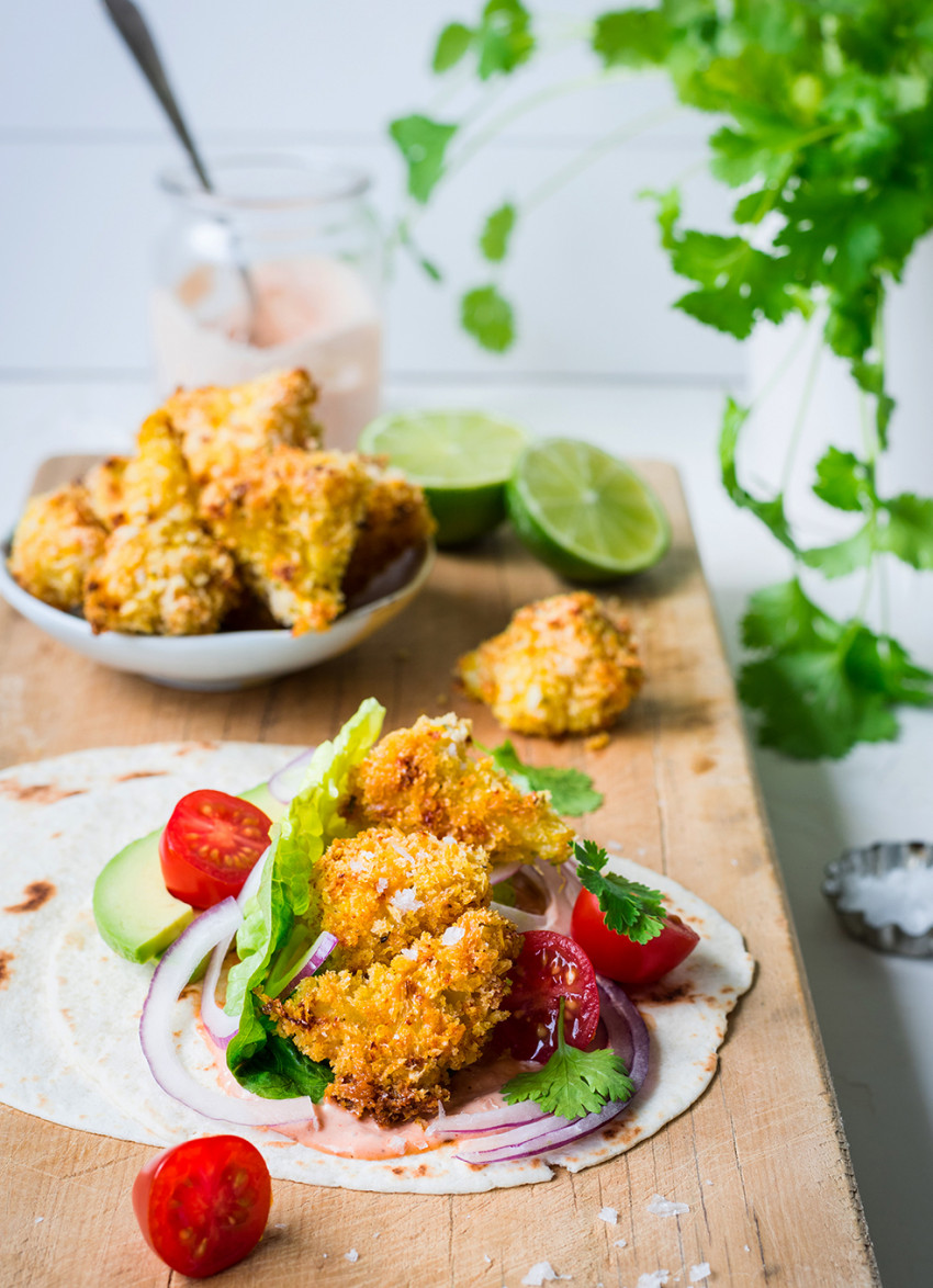 Cauliflower Tacos with Chipotle Mayo