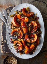 Roast Pumpkin with Mixed Olives, Chilli and Caper Agrodolce