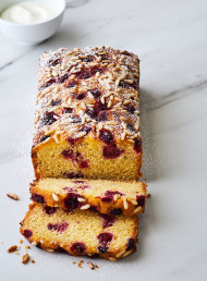 Raspberry, Polenta and Orange Loaf with Pine Nuts