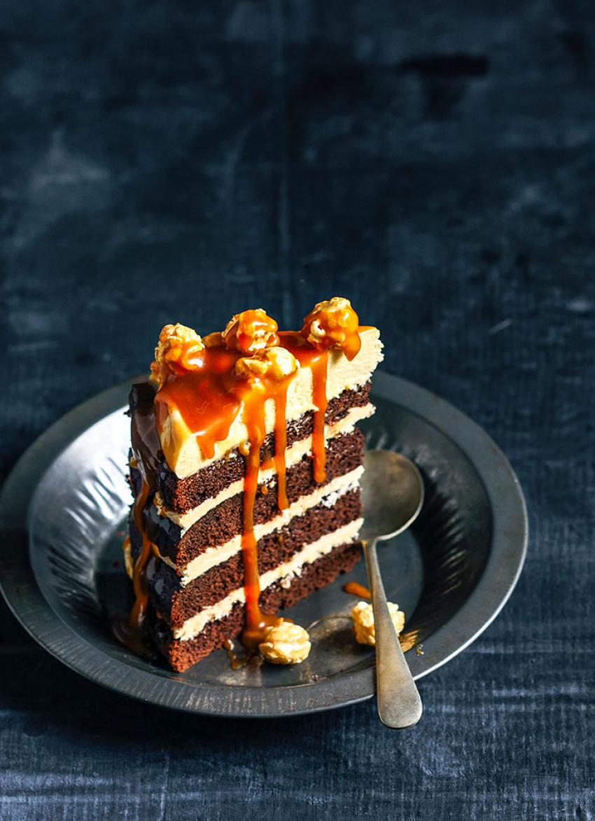 Coffee, Chocolate and Caramel Layer Cake