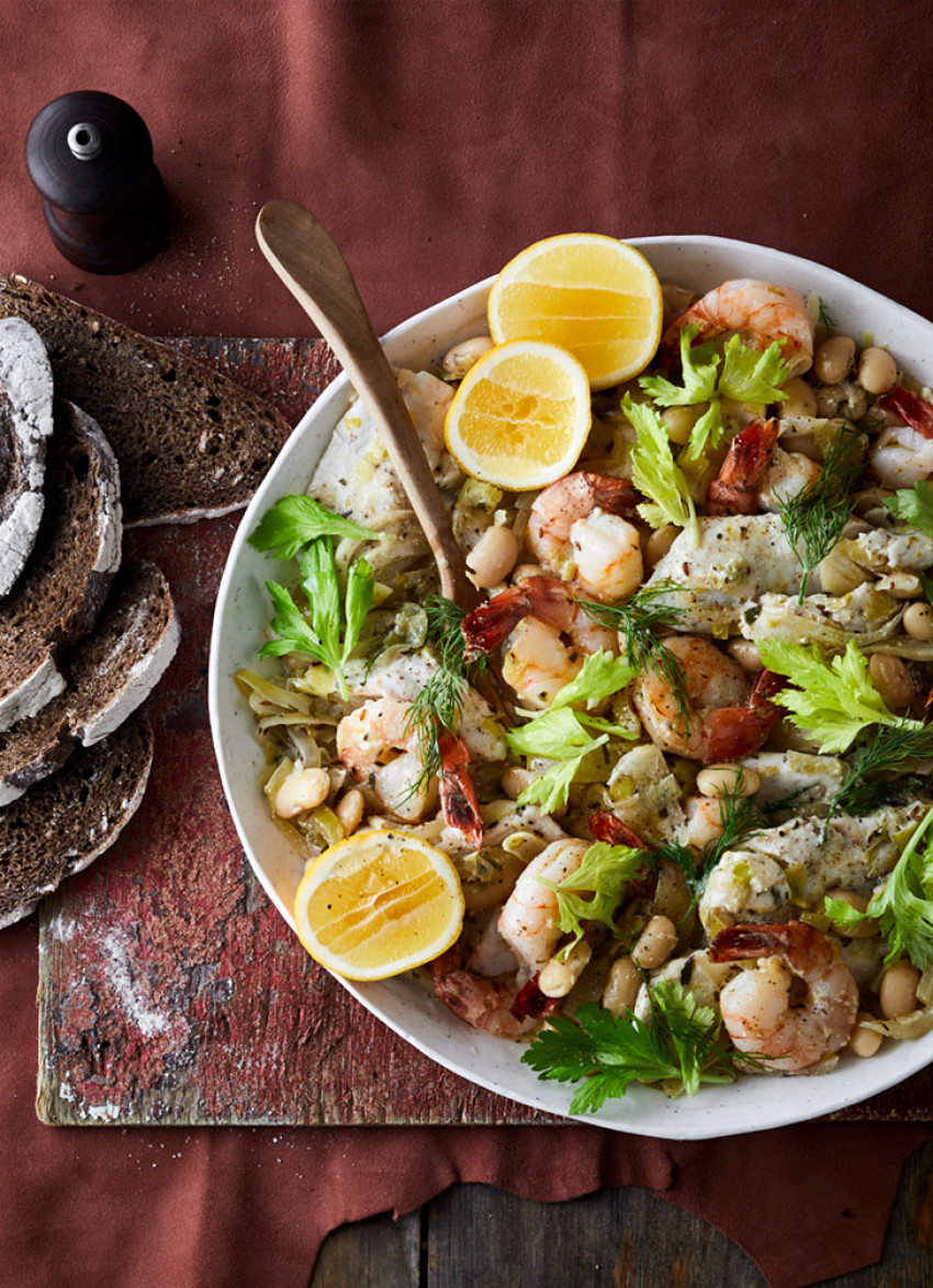 Quick Seafood, Fennel and White Bean Stew (gf)