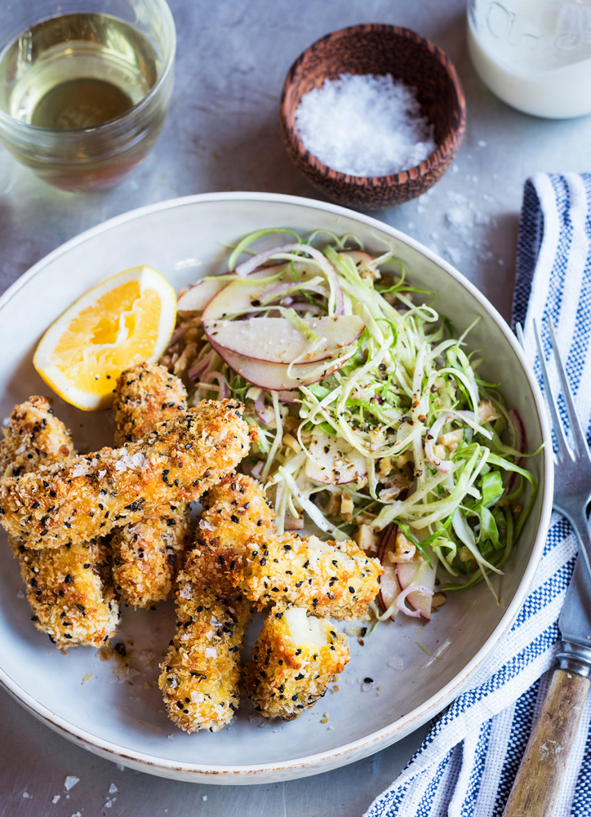 Sesame Crusted Halloumi and Slaw