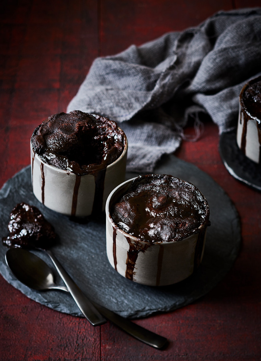 Chocolate and Cherry Self-Saucing Puddings (Gluten Free)