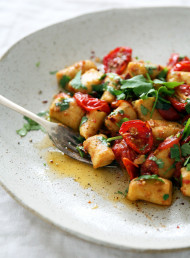 Chickpea Gnocchi with Slow-roasted Cherry Tomatoes, Chilli and Coriander
