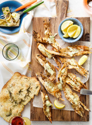 Grilled Prawns with Parmesan, Tarragon and Lemon Butter